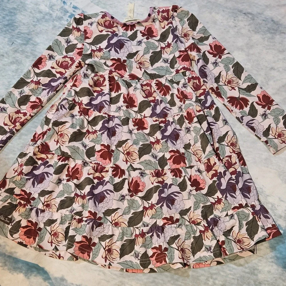 Matilda Jane Little Miss Alice Girls Size 6 Floral Tiered Dress Long Sleeve